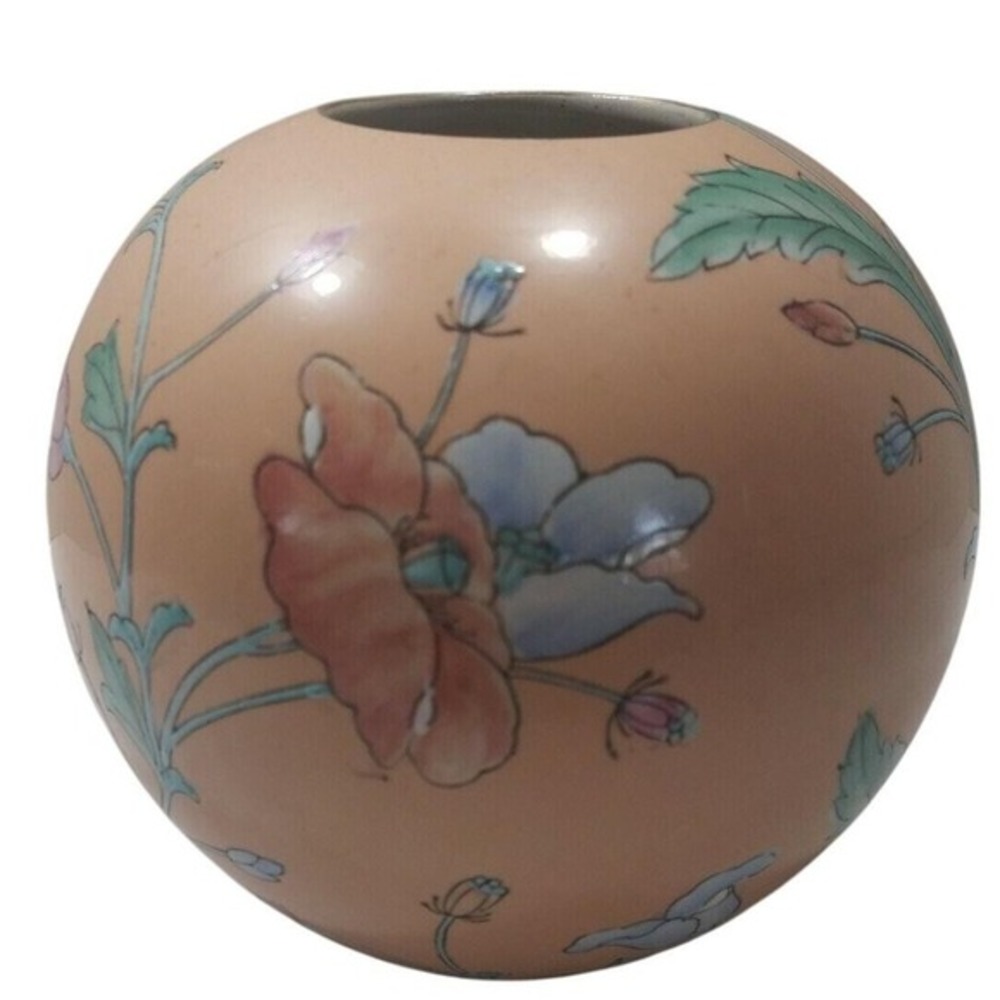 TOYO China‎ Round Orb Flower Vase 6.5″ Mid‑Century Macau Floral